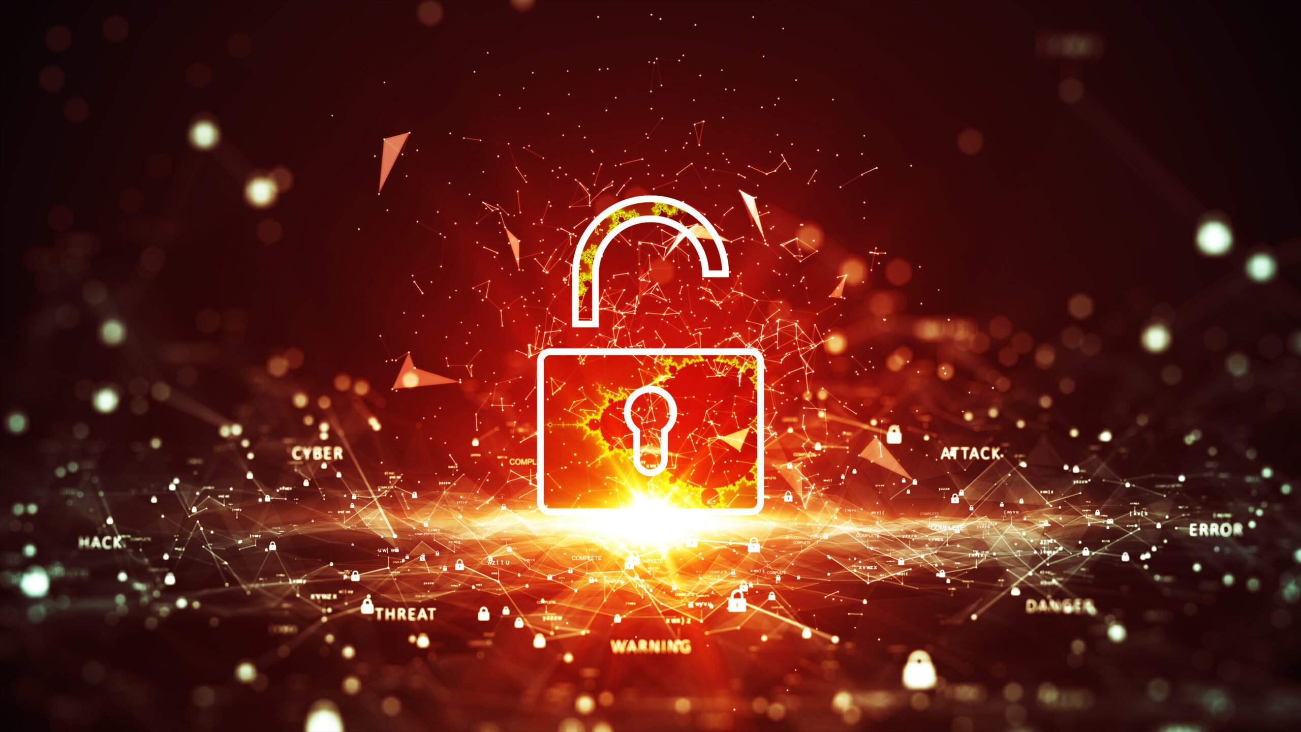 Technology concept is attacked, computer cybersecurity defense s